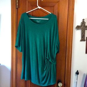 Ava and Viv 4x teal ruched top